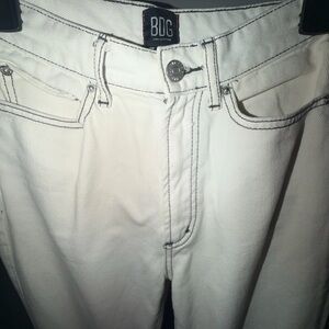 BDG womens Off-White Jeans with Contrast Stitching flare western jeans,worn once